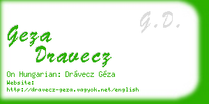geza dravecz business card